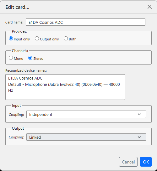 Card editor dialog